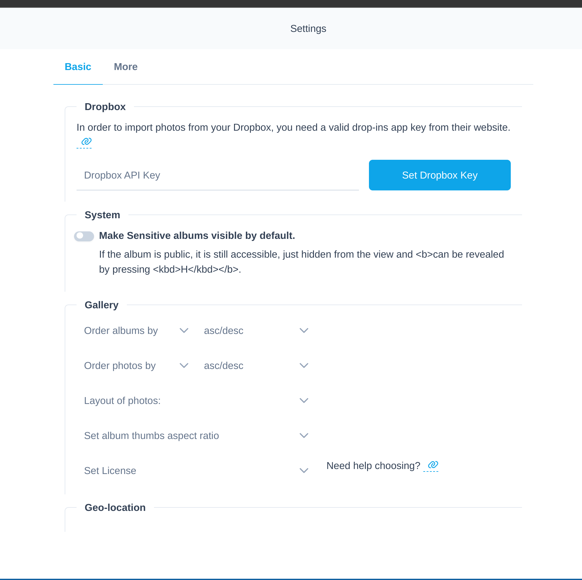 Bite-size v6: settings - 2