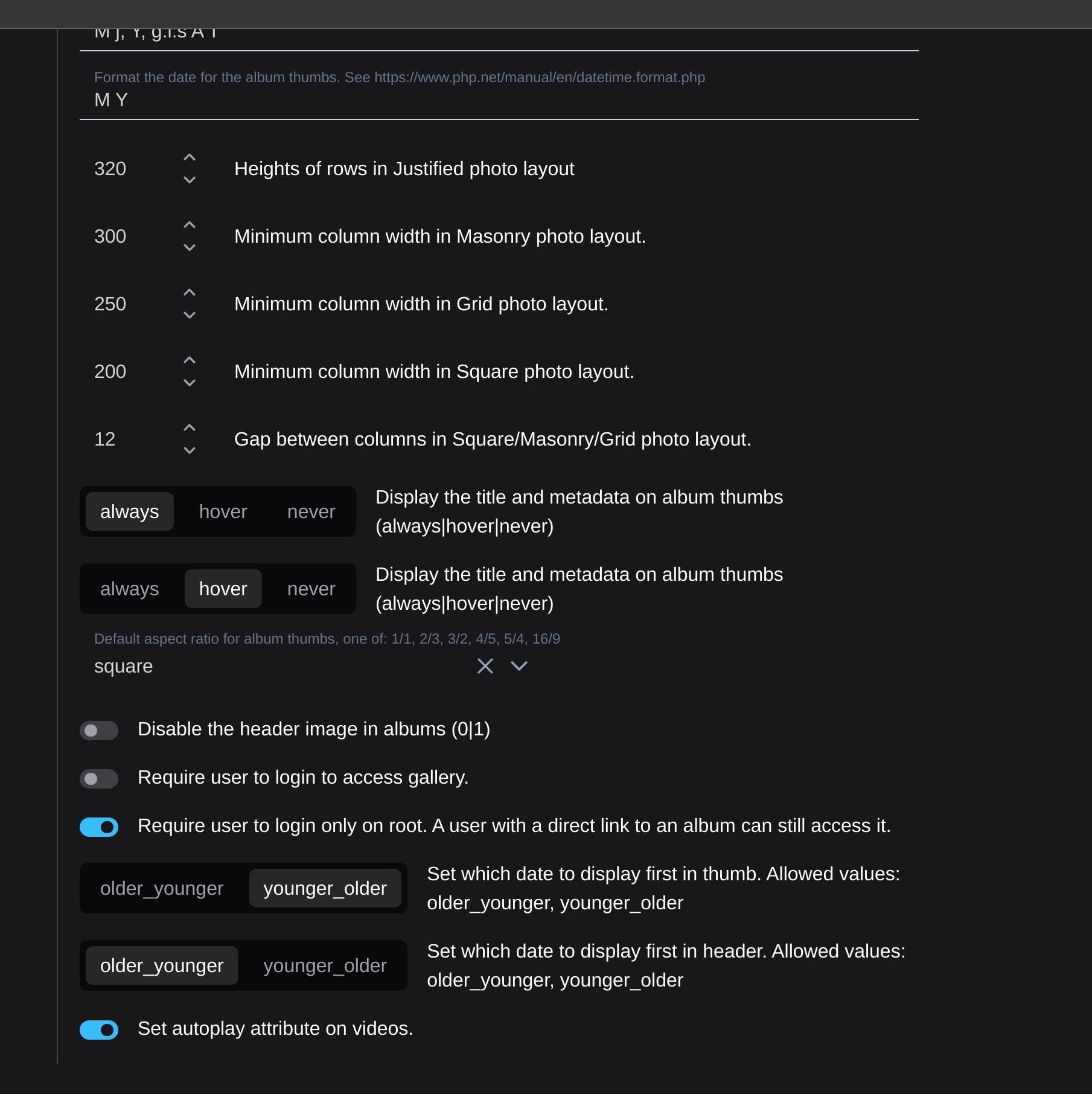 Bite-size v6: settings - 3