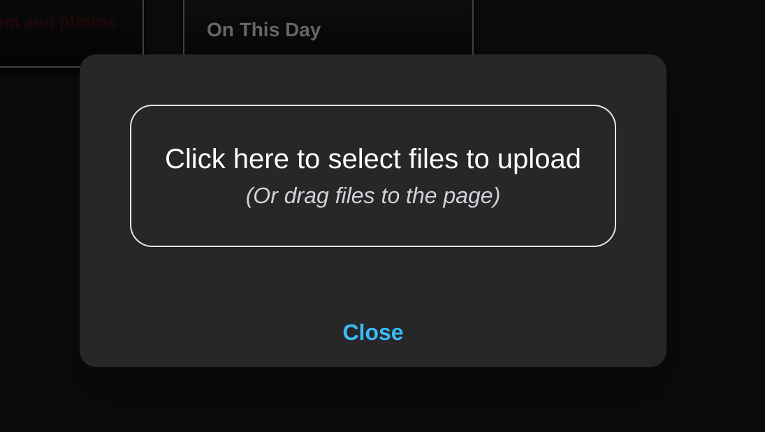 Bite-size v6: Upload dialog